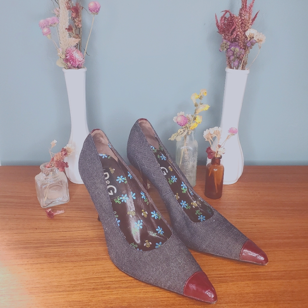 Dolce & Gabbana Denim and patent leather heels